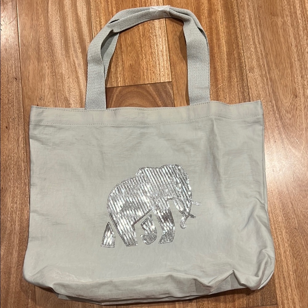 NWOT Vintage Banana Republic Gray Silver Tote Bag Artistic Design